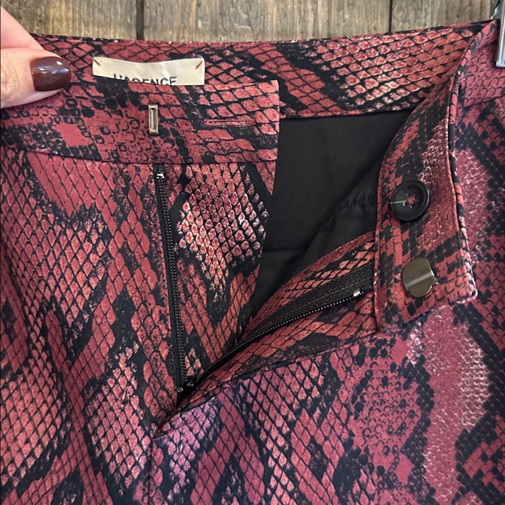 NWT L’Agence Red Snake Print High Waist Trousers | Ludivine Pants Size 2 - Picture 6 of 12